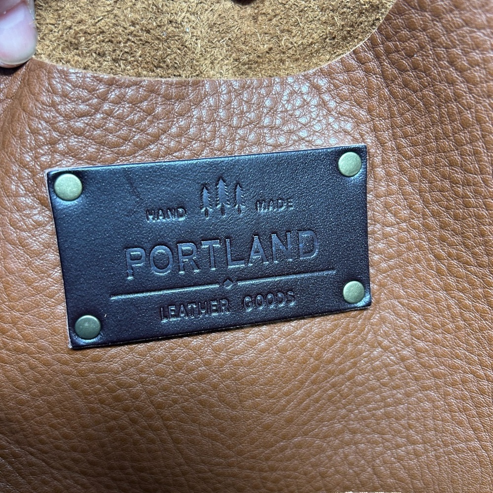 Portland leather UNICORN Mondelo Brandy Large Tote with zipper squishy Pebbles - Picture 7 of 11
